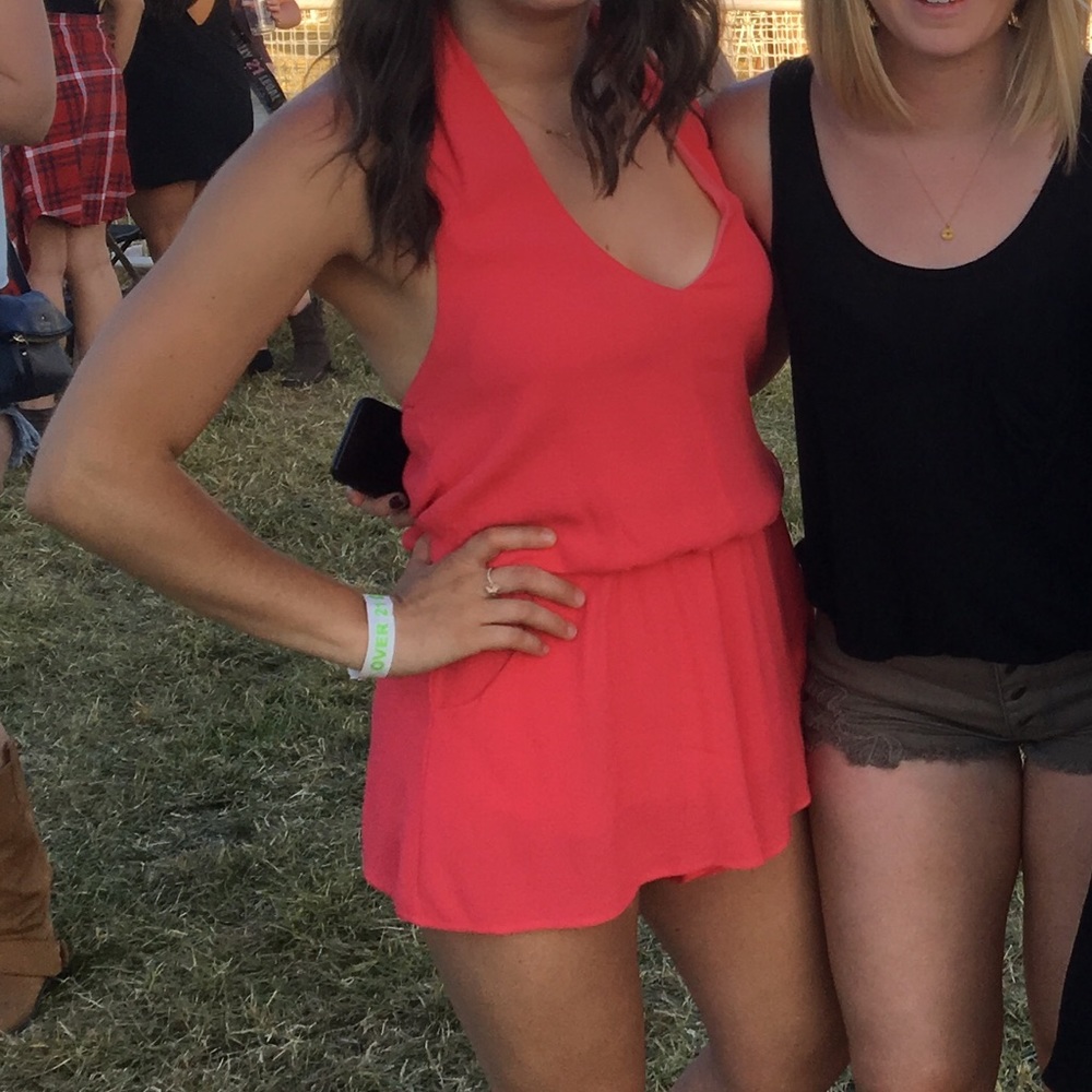 Hot Pink halter romper